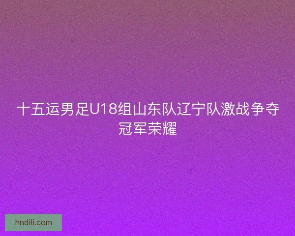 十五运男足U18组山东队辽宁队激战争夺冠军荣耀